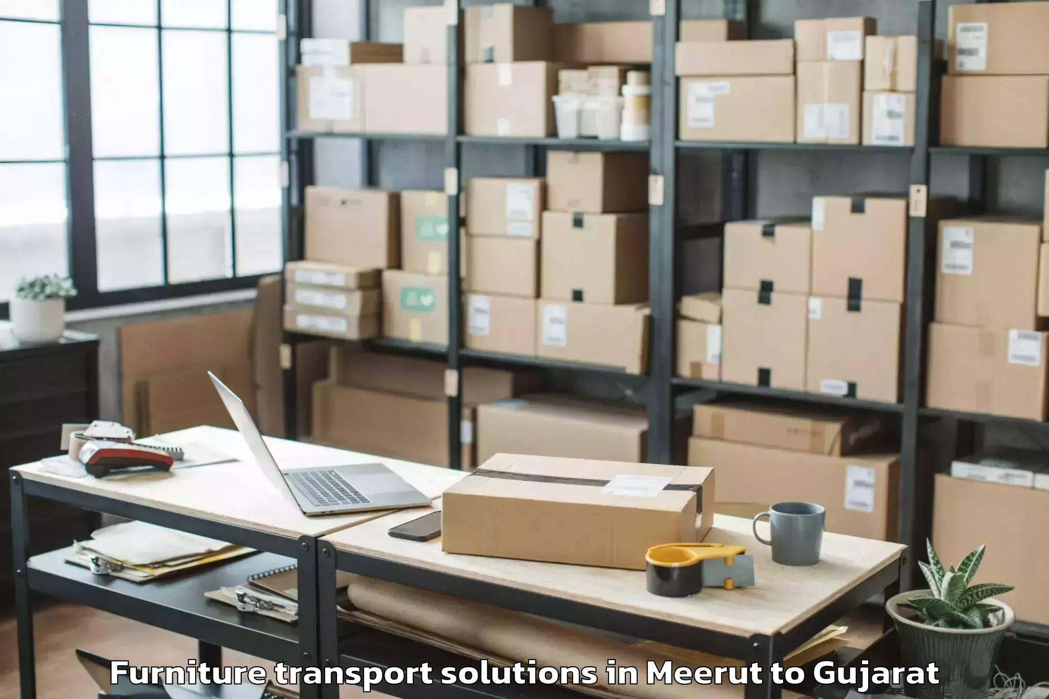 Efficient Meerut to Anklesvar Furniture Transport Solutions